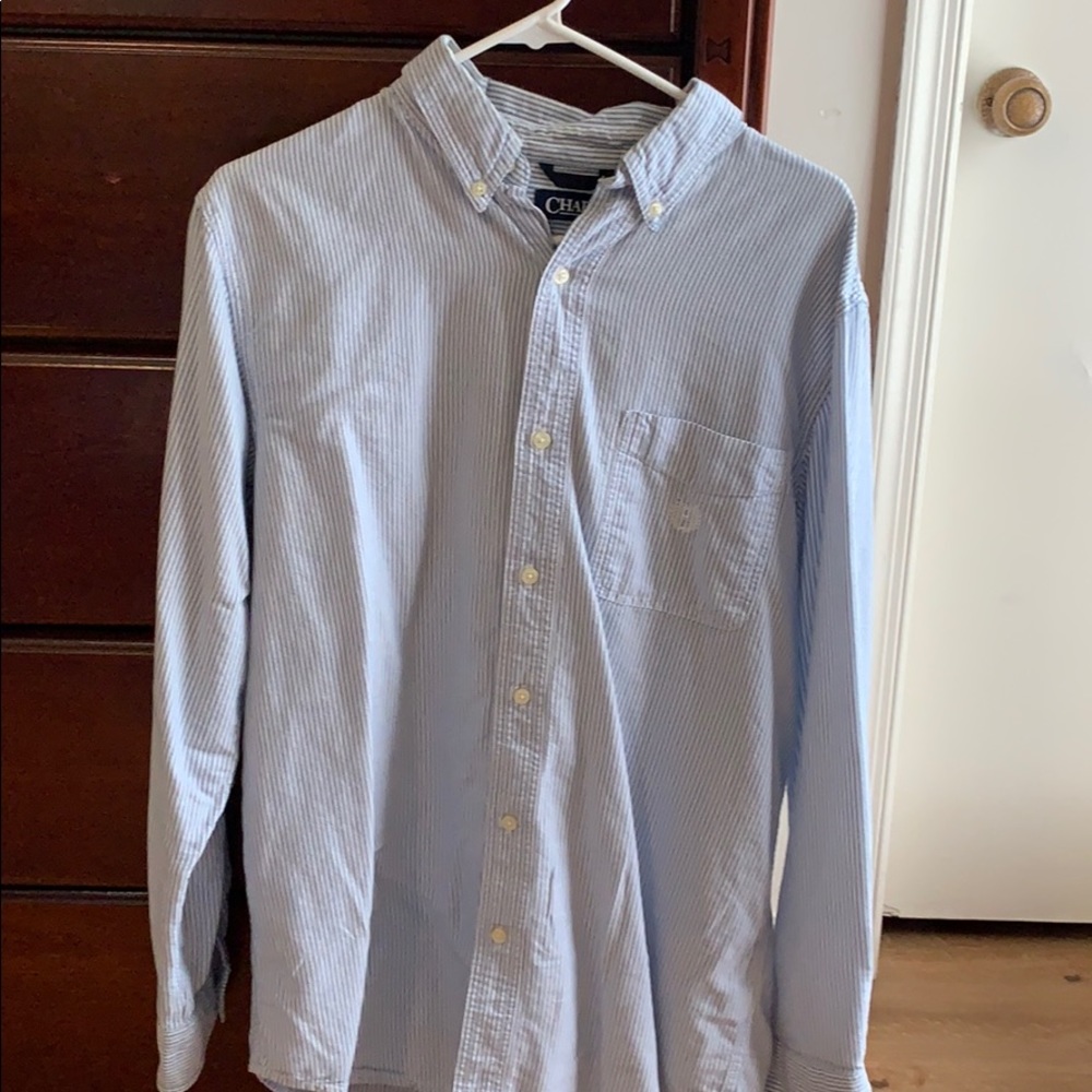 Chaps blue, striped button down.